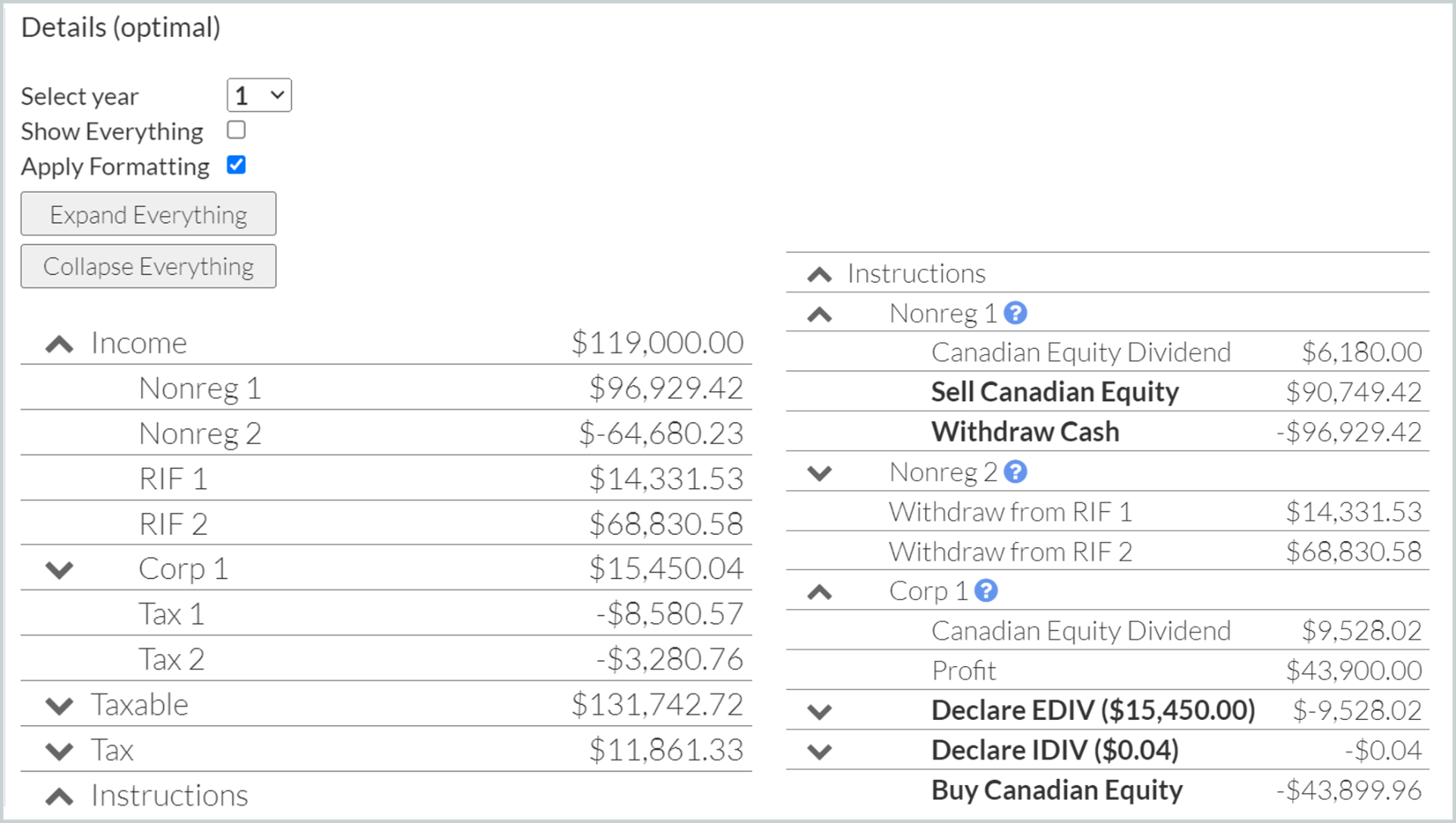 Details Table - Year-by-Year Financial Plan Instructions